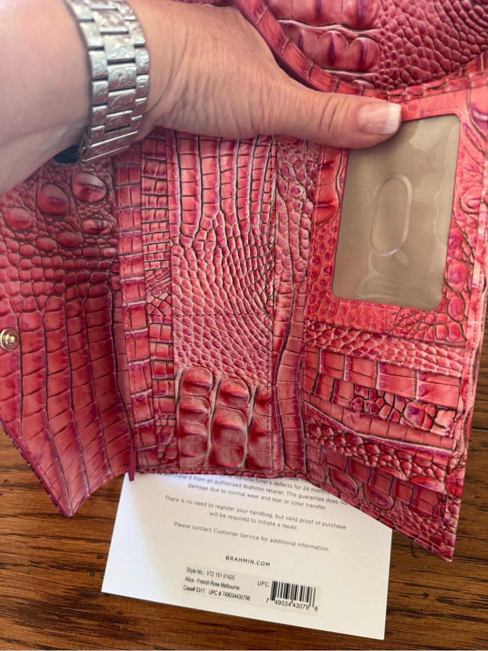 Brahmin Aliza -Embossed Tote with Matching Wallet - Picture 4 of 5